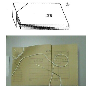 會計憑證裝訂方法圖解第三步