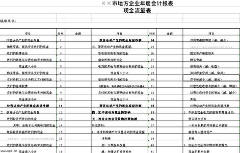 會計報表《現金流量表》的制作
